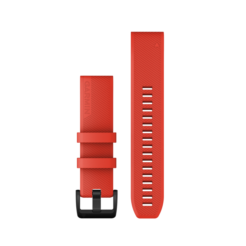 Garmin QuickFit 22 Watch Bands, Laser Red with Black Stainless Steel Hardware