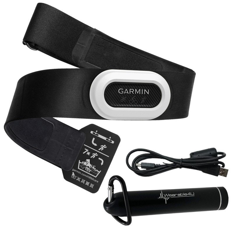 Garmin HRM-Pro Plus Premium Chest Strap Heart Rate Monitor, Captures Running Dynamics with Wearable4U Power Bank Bundle