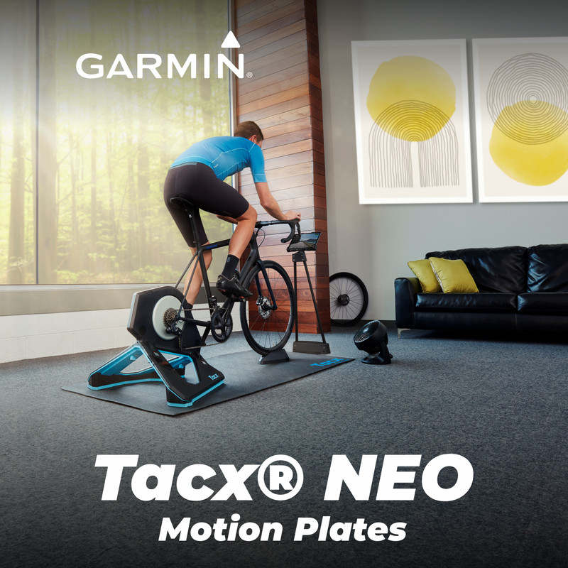 Garmin Tacx Neo 2T Smart Trainer with Garmin TacX NEO Motion Plates, Easy to Install and Wearable4U Black EarBuds Bundle