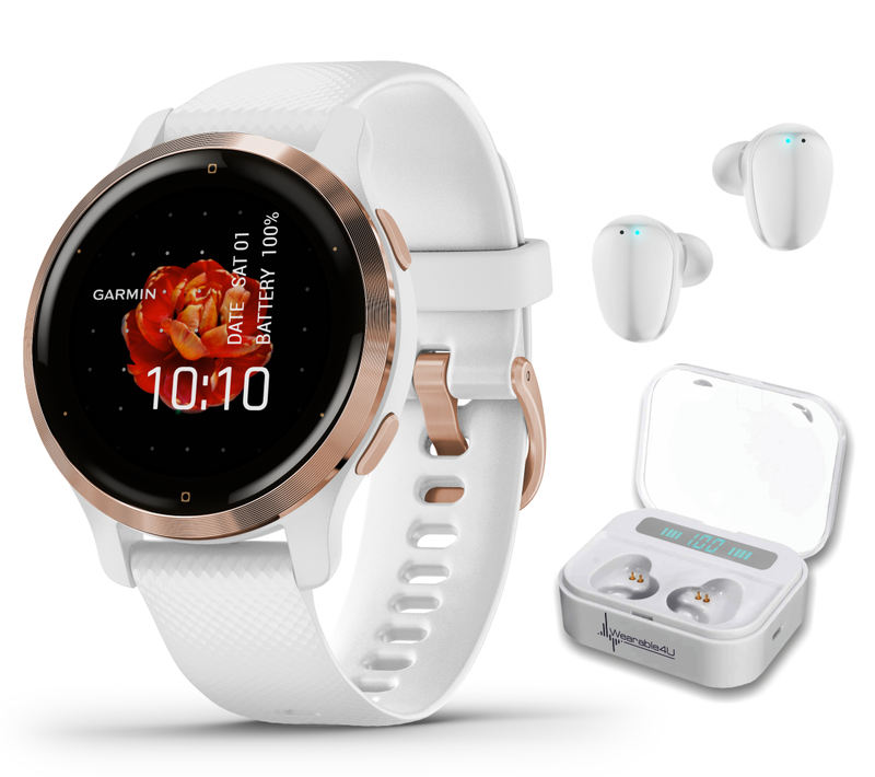 Garmin Venu 2S GPS Sport Fitness Smartwatch, AMOLED display, Music with Wearable4U  Bundle