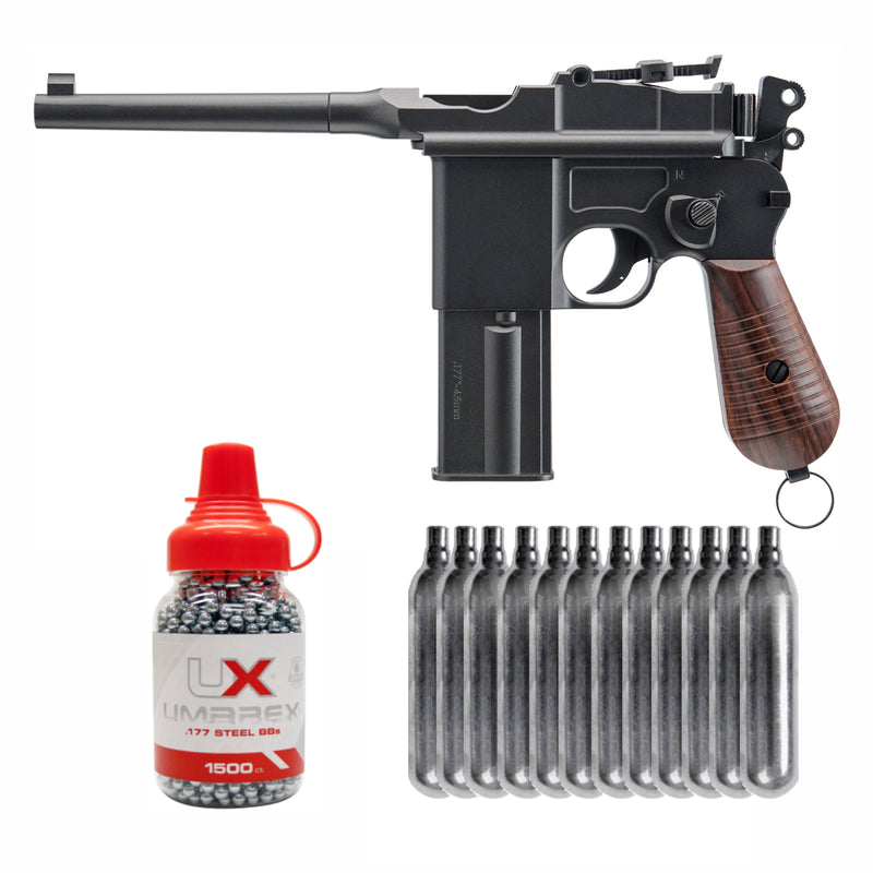 Umarex Legends M712 Blowback Broom Handle .177 Full Auto BB Air Pistol (2251807) with Included Bundle or Air Pistol Magazine Only (No Air Pistol, No CO2)