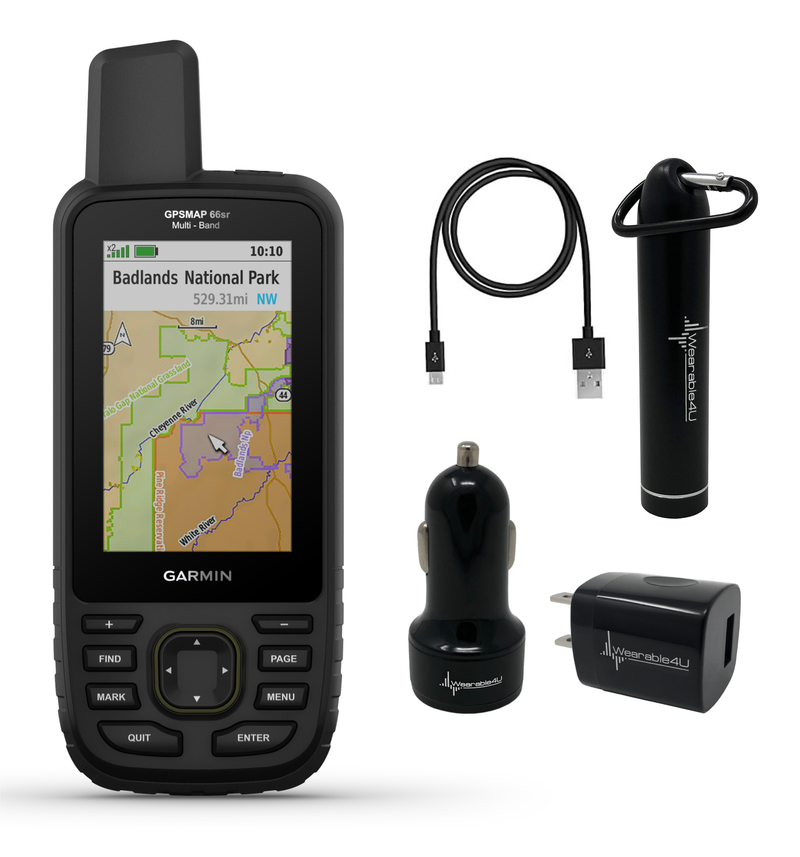 Garmin GPSMAP 66sr Multi-Band/GNSS Handheld with Wearable4U Bundle