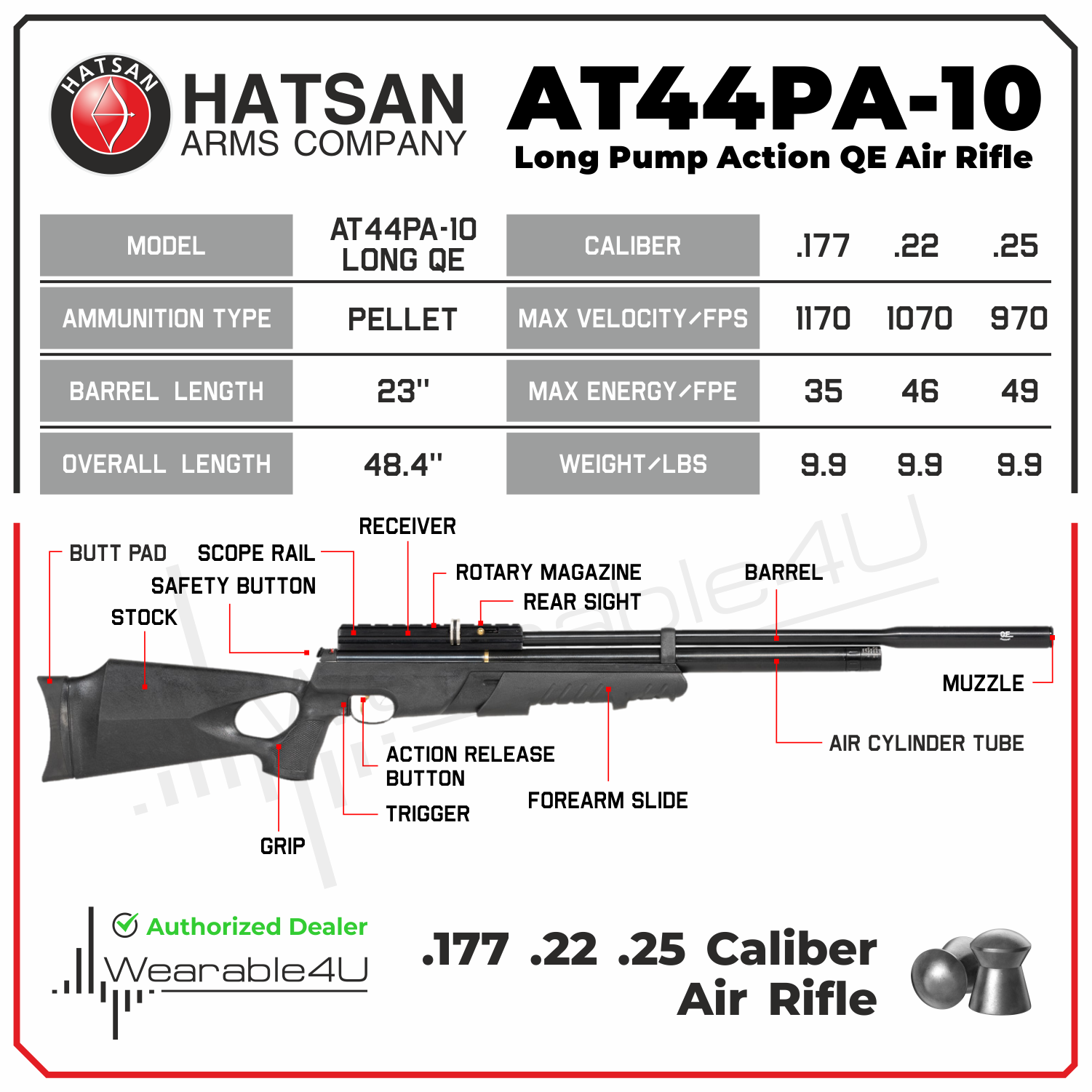 Hatsan AT44-10 Carabina Pcp Pack 