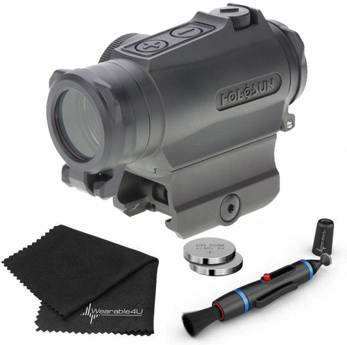 Holosun HE515GT-RD Titanium Red Dot Sight with Wearable4U Lens Cleaning Pen, Extra Battery and Lens Cleaning Cloth