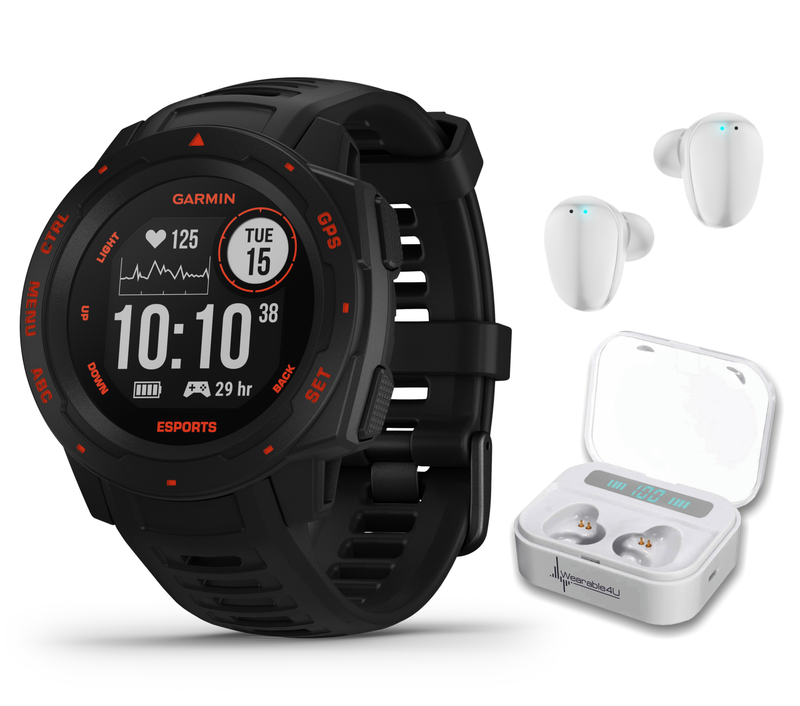 Garmin Instinct Esports Edition, Black Lava GPS Smartwatch for Esports Athletes with Included Wearable4U Bundle