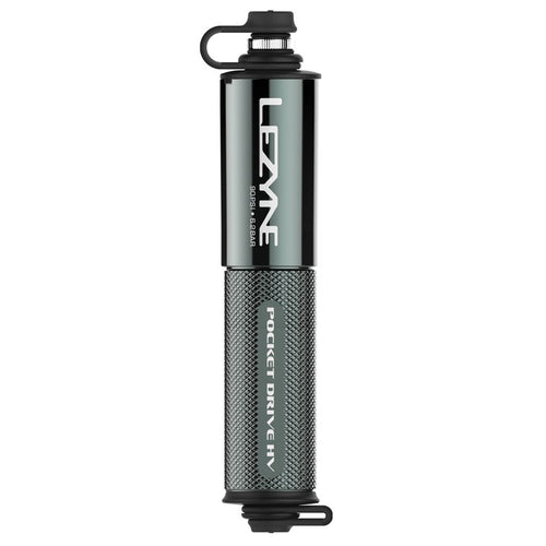 Lezyne Pocket Drive HV High-volume Bike Hand Pump, 90 PSI, Gray