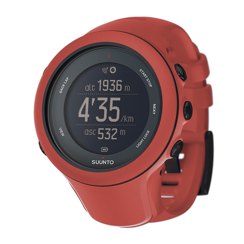 Suunto Ambit3 Sport GPS Multisport Watch red color with red silicone band