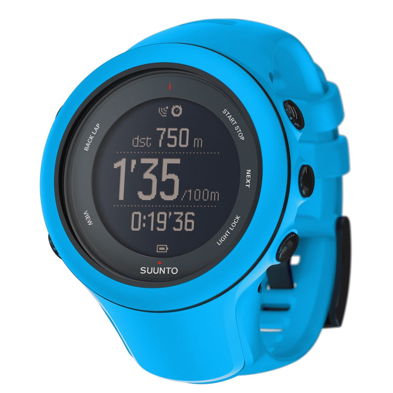 Suunto Ambit3 Sport GPS Multisport Watch blue color with blue silicone band