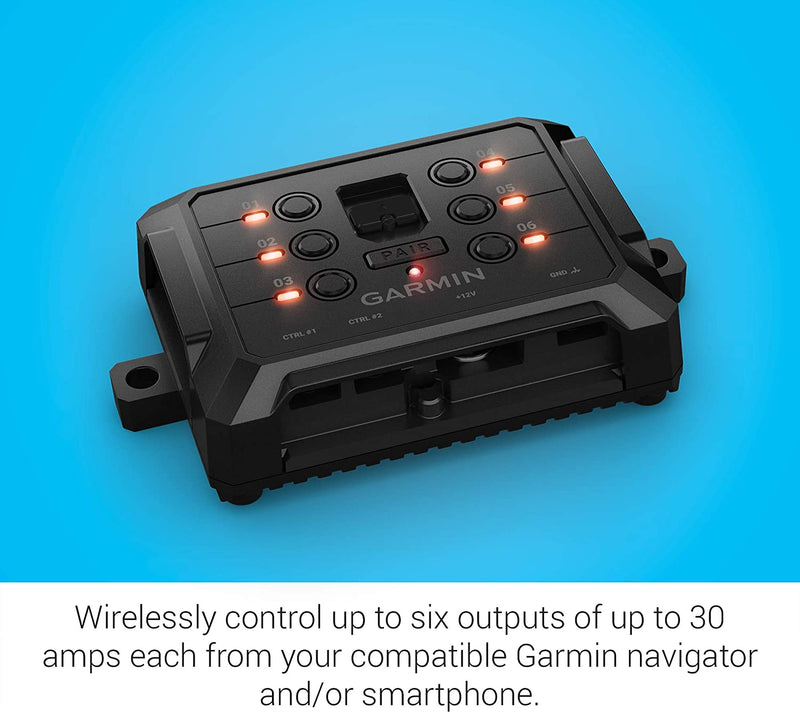 Garmin PowerSwitch, Compact Digital Switch Box, Controls 12V Accessories, Requires Compatible Smartphone or Garmin Navigator, 010-02466-00