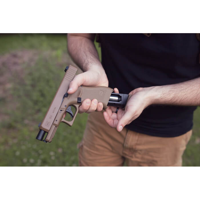 Umarex Glock 19X GEN5 .177 Cal Blowback Air Pistol, Tan (2255212) with Wearable4U Bundle