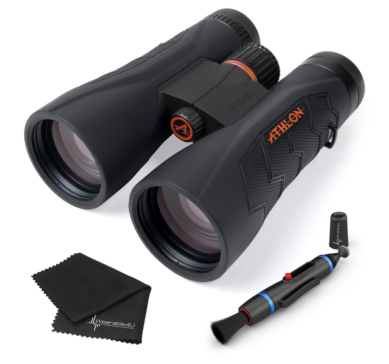 Athlon Optics Midas UHD Binoculars with included Wearable4U Lens Cleaning Pen and Lens Cleaning Cloth Bundle