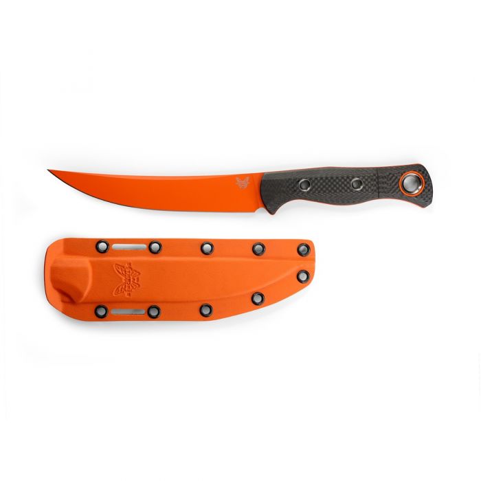 Benchmade 15500OR-2 Meatcrafter Orange S45VN SelectEdge Carbon Fiber Fixed Blade Knife