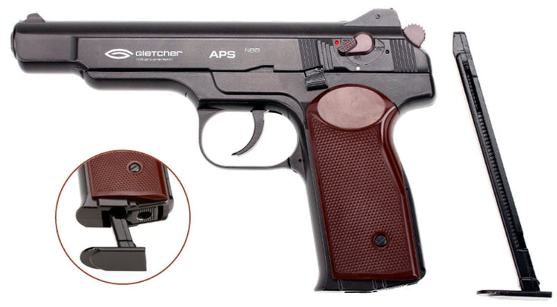 Gletcher APS NBB (Stechkin) .177 Cal CO2 Metal Body Double-action BB Air Pistol