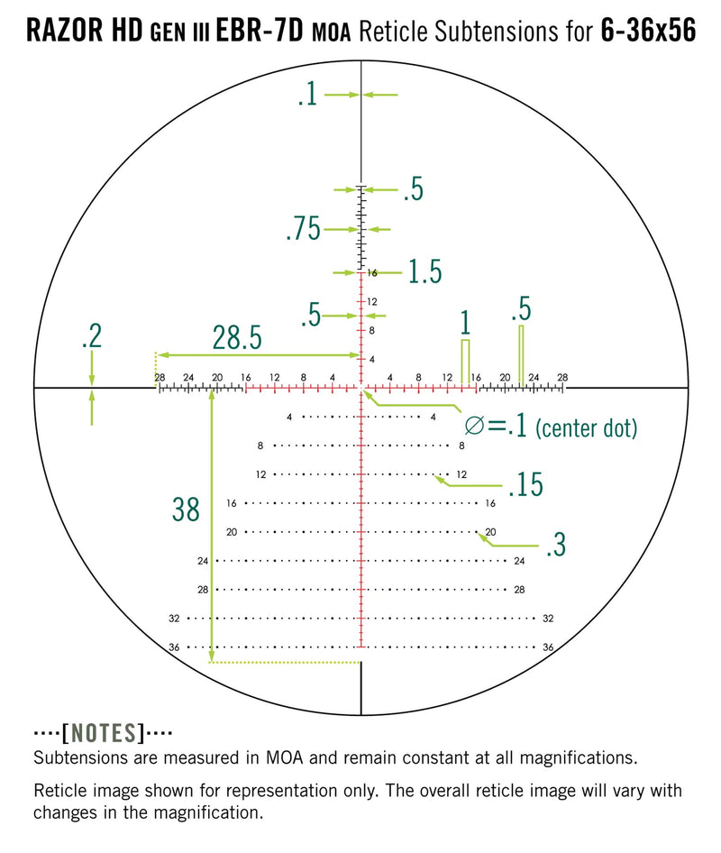 Vortex Optics Razor HD Gen III 6-36x56 FFP EBR-7D (MOA) Reticle 34 mm Tube Riflescope