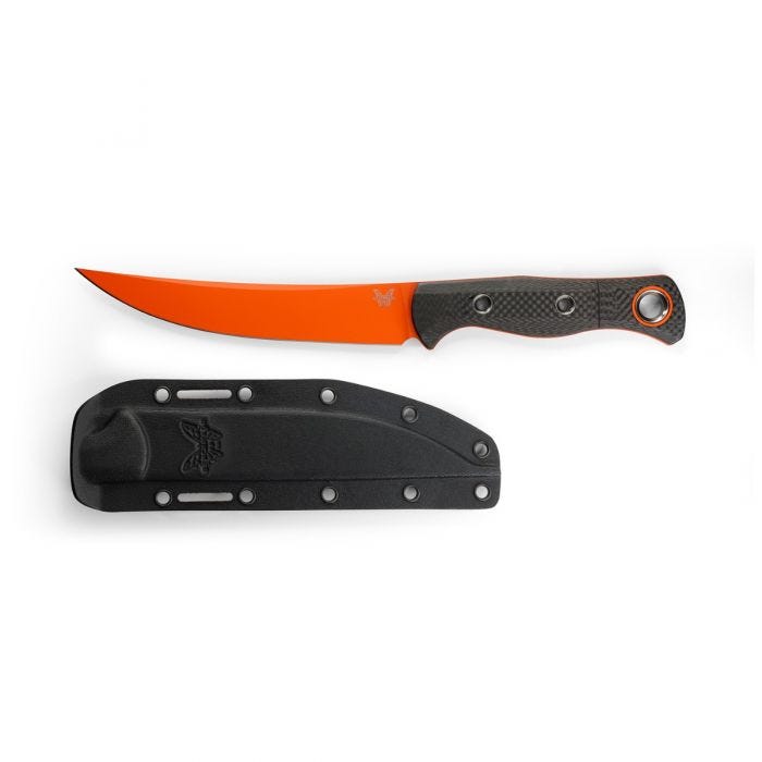 Benchmade 15500OR-2 Meatcrafter Orange S45VN SelectEdge Carbon Fiber Fixed Blade Knife