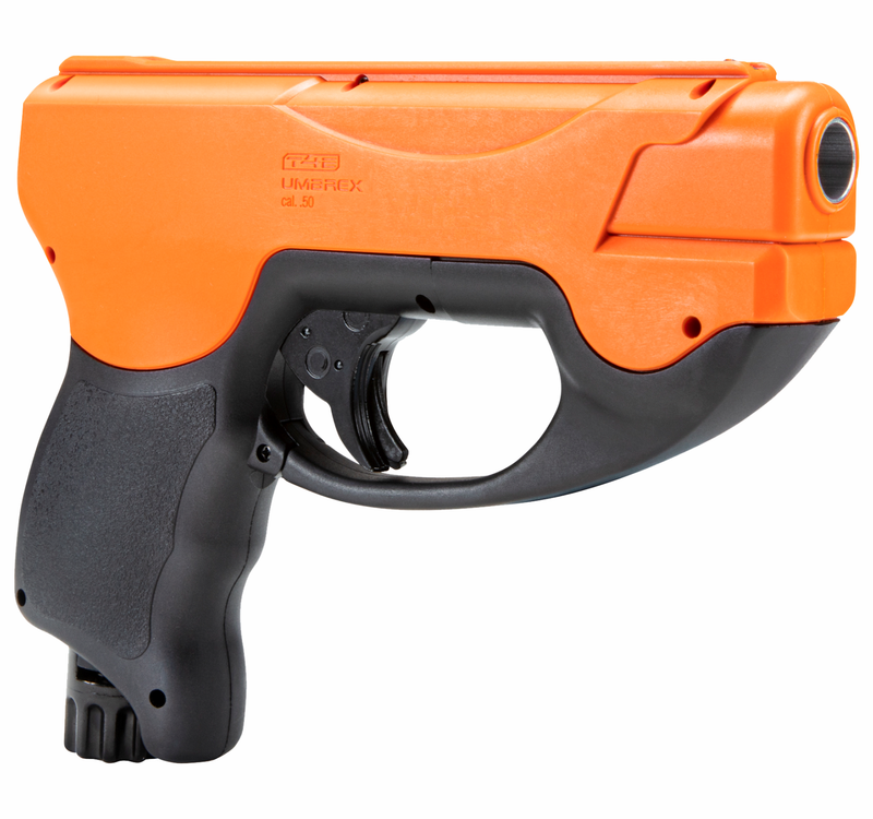 Umarex T4E by P2P HDP Compact .50 Caliber CO2 Pepper Round Pistol (2292304) with Pepper Balls and Rubber Balls and 3x CO2 Tanks or Powder Balls Bundle