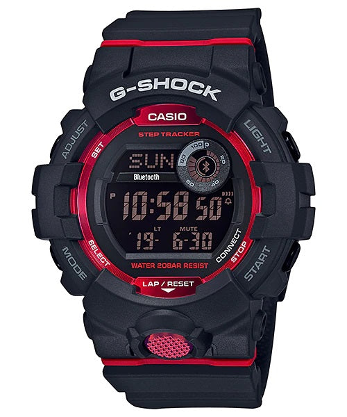 Casio G-Shock Men's GBD800-1 Bluetooth G-Squad Digital Watch, Black/Red