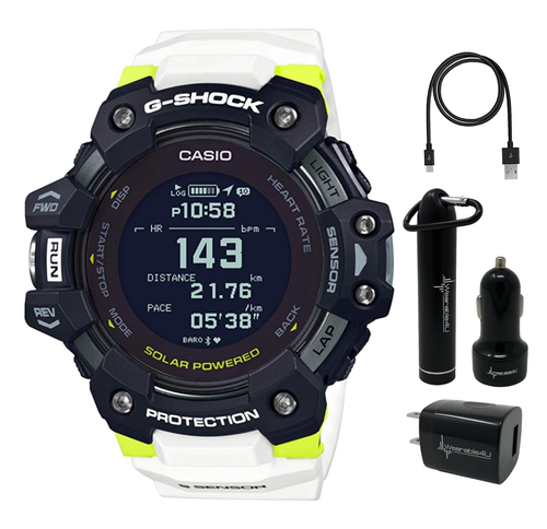 Casio GBDH1000-1A7 G-Shock Men's Watch, 63mm Resin/Stainless Steel with Wearable4U Power Pack Bundle