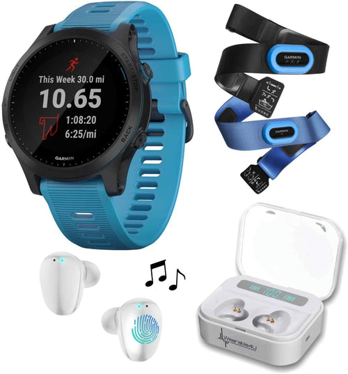 Garmin Forerunner 945 Premium GPS Running / Triathlon Smartwatch with EarBuds Bundle
