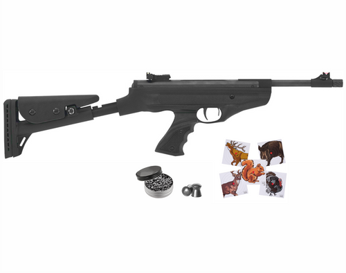 Hatsan MOD 25 SuperTact Vortex Break Barrel .177 Caliber Air Pistol with Wearable4U .177 cal 500ct Pellets and 100x Paper Targets Bundle