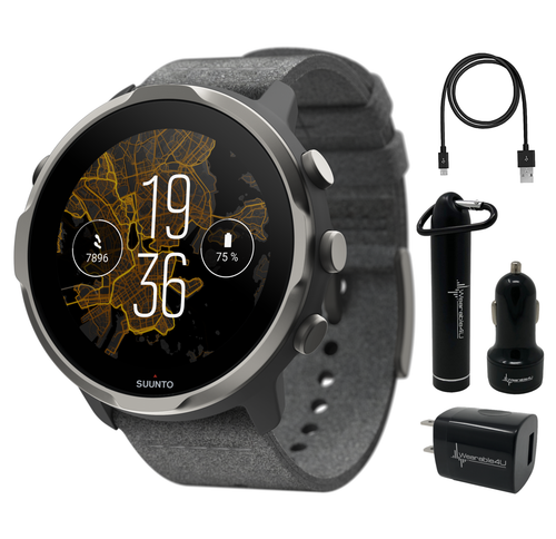 Suunto 7 Graphite Limited Edition GPS Sports Smartwatch with Gift Box with Wearable4U Power Pack Bundle