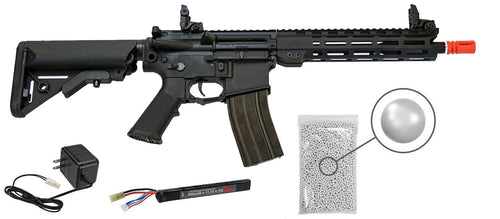 Tippmann Adaptive Armament PRC -15 AEG 10.5 Airsoft Rifle with included 11.1V LiPo 900 mAh Battery and Charger and Wearable4U Pack of 1000 6mm 0.20g BBS Bundle