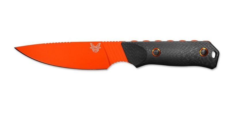 Benchmade 15600OR Raghorn Hunting Fixed Blade (4.64" Orange) Plain Edge Carbon Fiber Knife