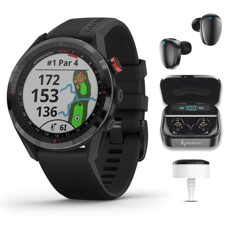 Garmin Approach S62 Premium GPS Black or White Golf Watch with included Bundle