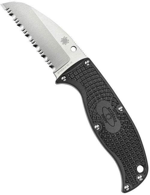 Spyderco Enuff FRN Sheepfoot FB31SBK Fixed Serrated Edge Blade Knife