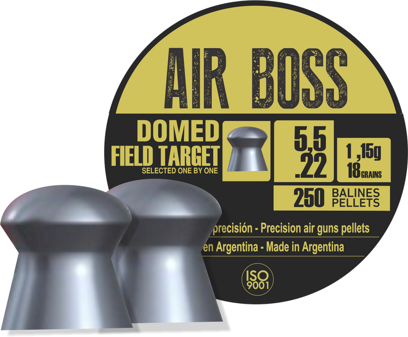Apolo Air Boss Domed Field Target 5.5mm .22 Caliber 18gr/1.15 g Airgun Pellets 250 Count