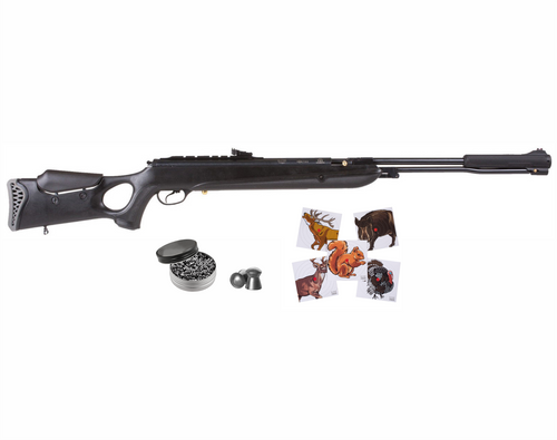 Hatsan Torpedo 150SN Sniper Vortex Piston Under Lever .22 Caliber AirRifle with Wearable4U .22 cal 250ct Lead Pellets and 100x Paper Targets Bundle
