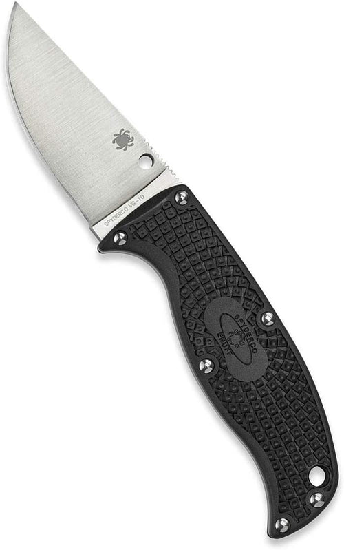 Spyderco Enuff FRN Black Clip Point FB31CPBK Fixed Plain Edge Blade Knife