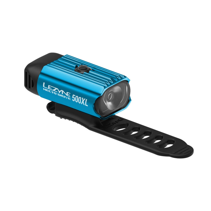 Lezyne Hecto Drive 500XL Bicycle Headlight, Bright 500 Lumens Daytime Flash, USB Rechargeable,  Compact, Durable, LED Front Bike Light Blue/HI Gloss