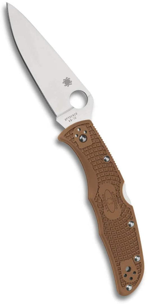 Spyderco Endura 4 FRN Flat Ground C10FPBN Brown Folding Plain Edge Pocket Knife