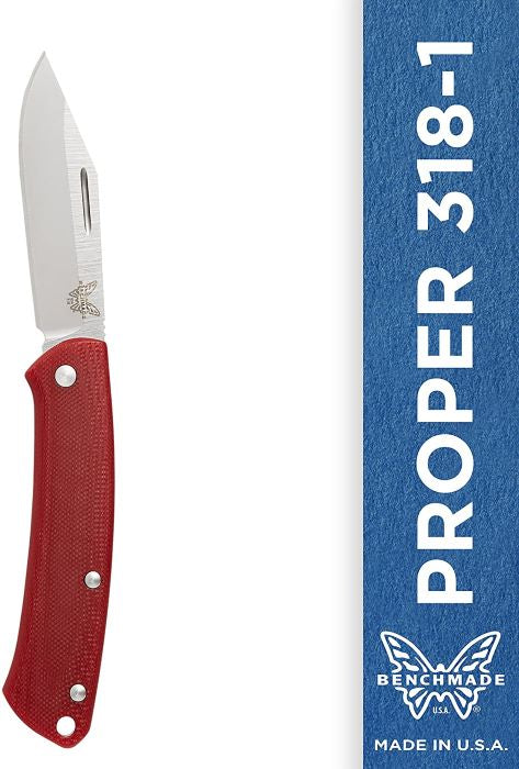 Benchmade Proper 318-1 Clip-Point Blade Red Knife