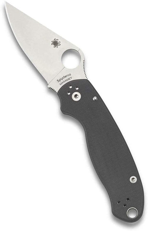 Spyderco Para 3 G-10 Dark Gray Maxamet Plain Edge Folding Knife
