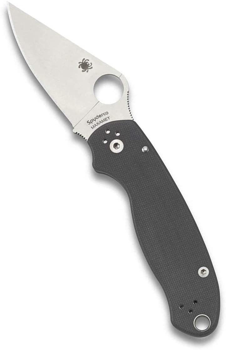 Spyderco Para 3 G-10 Dark Gray Maxamet 2.93" Plain Edge Folding Pocket Knife (C223GPDGY)