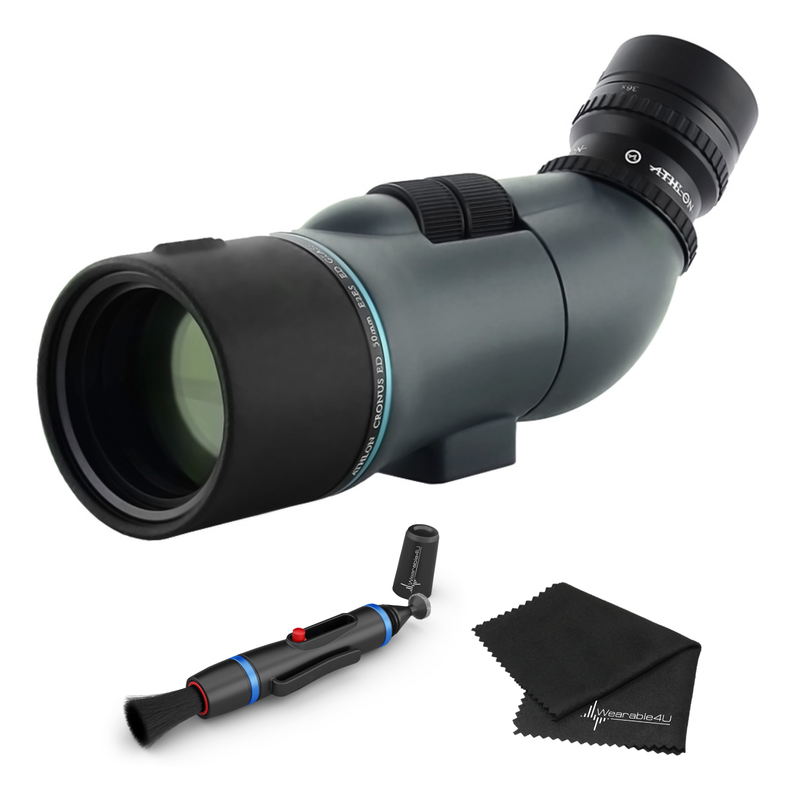 Athlon Optics Cronus 12-36x50 UHD Spotting Scope with included Wearable4U Lens Cleaning Pen and Lens Cleaning Cloth Bundle