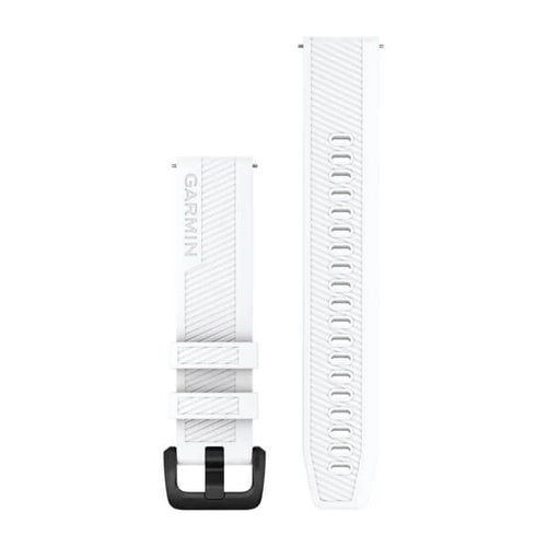 Garmin Quick Release 20 Watch Bands White with Black Stainless Steel Hardware (010-13076-02)