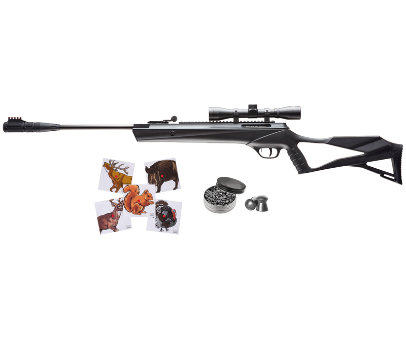 Umarex SurgeMax Elite .22 cal. Combo (4x32 w/rings) Breakbarrel Air Rifle with Wearable4U Pack of 250x .22 Cal Pellets and 100x Paper Targets Bundle