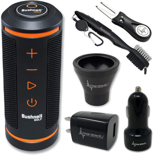 Bushnell Wingman GPS Bluetooth Speaker with Included Wearable4U Wall/Car Adapters and Ultimate Golf Tools Bundle