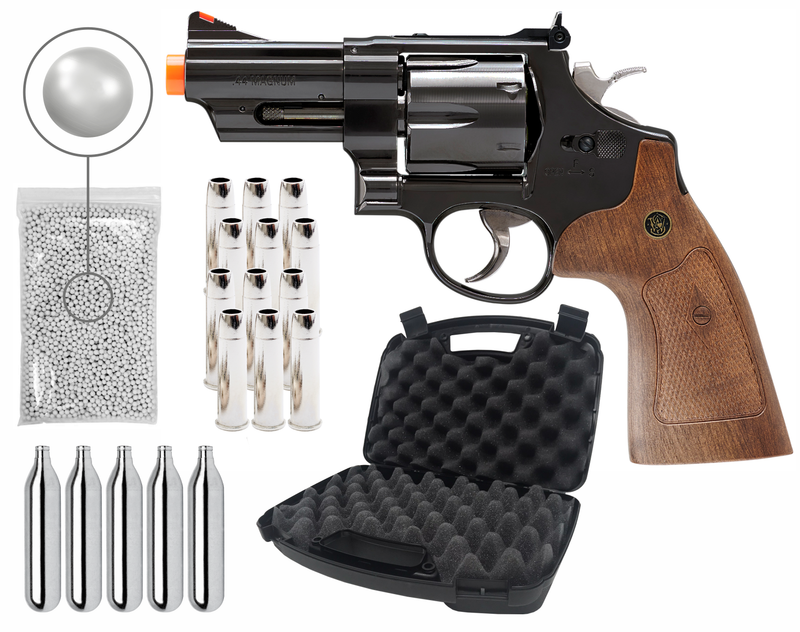 Umarex S&W M29 3" CO2 Metal Revolver Electroplated Short Barrel Airsoft Pistol with Wearable4U Bundle