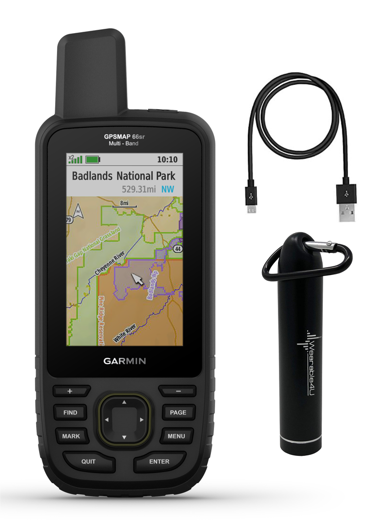 Garmin GPSMAP 66sr Multi-Band/GNSS Handheld with Wearable4U Bundle