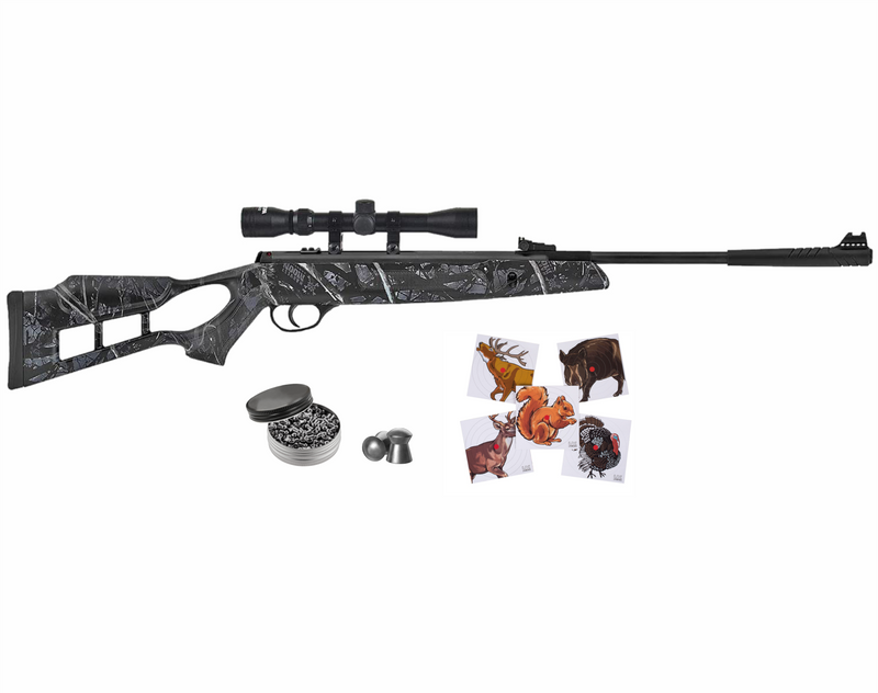 Hatsan Striker Edge Spring Harvest Moon Combo .25 Cal Air Rifle with Wearable4U 100x Paper Targets and 150x .25cal Lead Pellets Bundle