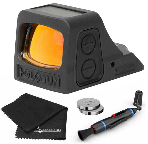 Holosun HE508T-V2 Elite Red Dot Sight with Wearable4U Lens Cleaning Pen, Extra Battery and Lens Cleaning Cloth Bundle