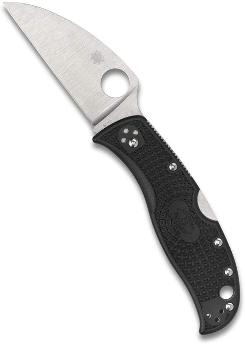 Spyderco RockJumper Lightweight PlainEdge Folding Knife with 3.08" VG-10 Steel Wharncliffe Blade and Black FRN Handle