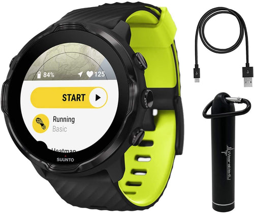 SUUNTO 7 Black Lime GPS Sports Smartwatch With Versatile Sports Experience with Wearable4U Power Bank Bundle