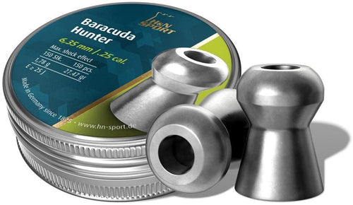 Haendler & Natermann H&N Baracuda Hunter Pellets .25 Cal, 27.47 Grains, Hollowpoint, 150ct