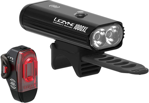 Lezyne Connect Smart 1000XL Headlight and KTV Pro Smart Taillight Pair, Black