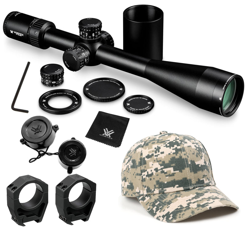 Vortex Optics Golden Eagle HD 15-60x52 ECR-1 MOA SFP 30 mm Tube Riflescope with Wearable4U Bundle Bundle